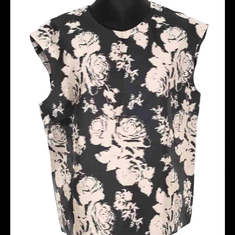Gerard Darel Black and Cream Floral Blouse size 44